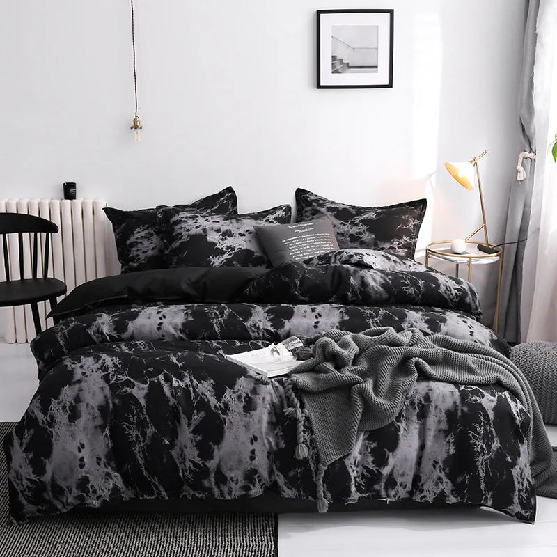 LD"3Pcs Duvet Cover Set with Pillow Case Double Comforter Bedding Set Quilt Cover Queen/King Couple or Single Bed