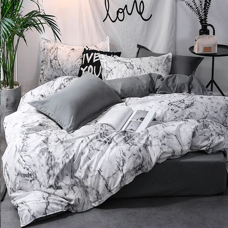 LD"3Pcs Duvet Cover Set with Pillow Case Double Comforter Bedding Set Quilt Cover Queen/King Couple or Single Bed