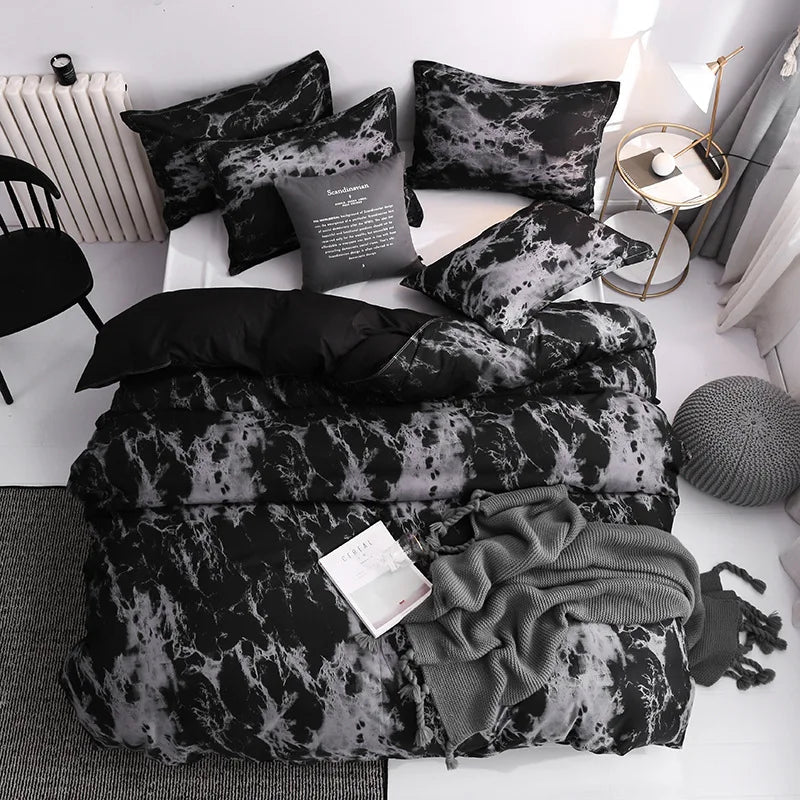 LD"3Pcs Duvet Cover Set with Pillow Case Double Comforter Bedding Set Quilt Cover Queen/King Couple or Single Bed